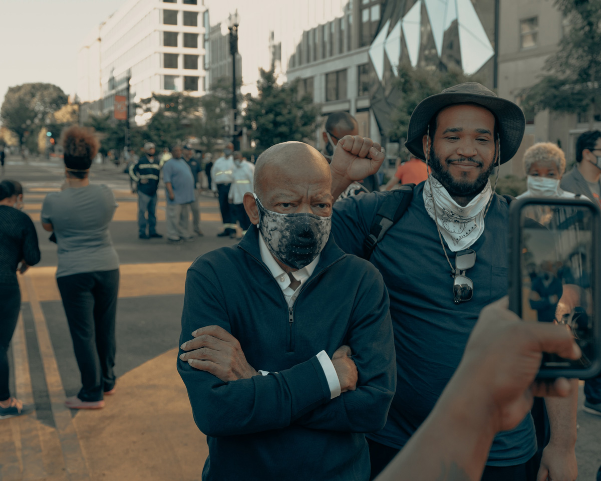 U.S. Representative, the late John Lewis, at Black Lives Matter Plaza in Washington DC — IG: @clay.banks
